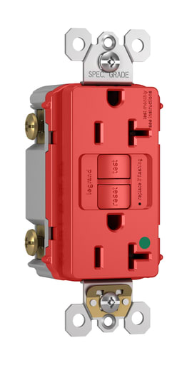 Pass & Seymour / Legrand - Pass & Seymour 2097-HGRED 20A 125V Self Test GFCI Hospital Grade Red
