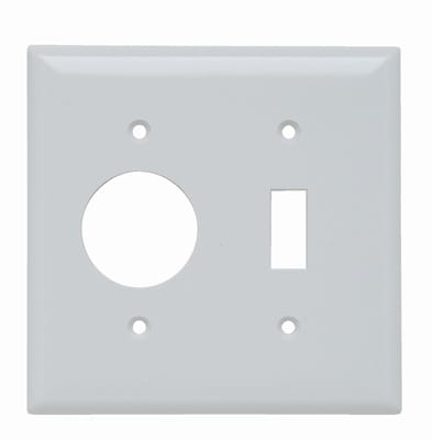Pass & Seymour / Legrand - Pass & Seymour SP17-W 2-Gang 1-Toggle 1-Single Receptacle White Smooth Thermoset Plastic Standard Combination Wallplate