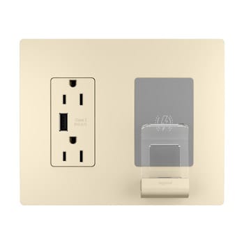 Pass & Seymour / Legrand - Pass & Seymour RWC826USBLACCV2 Radient Light Almond Wireless Charger/Duplex Receptacle