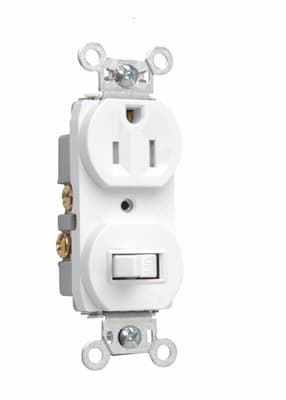 Pass & Seymour / Legrand - Pass & Seymour 691-TRW Single Pole Switch, Tamper-Resistant Receptacle. 15 amps, 120V - White