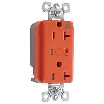 Pass & Seymour / Legrand - Pass & Seymour IG5362-OSP Isolated Ground Surge Protective Duplex Receptacle, Back & Side Wire, 20A 125V - Orange