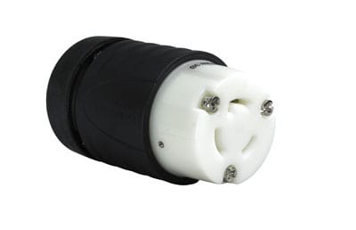 Pass & Seymour / Legrand - Pass & Seymour L1120-C 20 Amp 250 VAC 3-Phase 3-Pole 3-Wire L11-20R Black and White Nylon Locking Connector