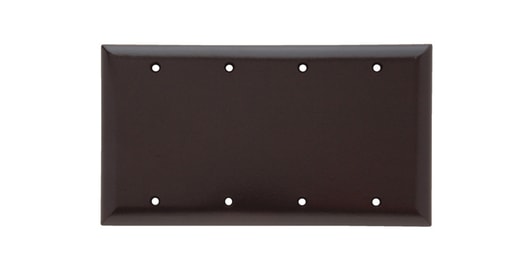 Pass & Seymour / Legrand - Pass & Seymour SP43 4Gang Wall Plate, Blank, Standard - Brown