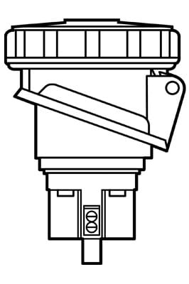 Pass & Seymour / Legrand - Pass & Seymour PS420R7W 20 Amp 480 VAC 3-Phase 3-Pole 4-Wire Thermoplastic Watertight Pin and Sleeve Receptacle