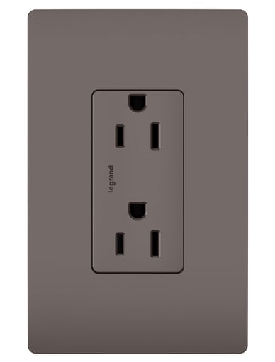 Pass & Seymour / Legrand - Pass & Seymour 885-TR radiant® Decorator Tamper-Resistant Receptacle, 15A 125V (5-15R), Brown