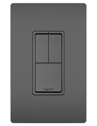 Pass & Seymour / Legrand - Pass & Seymour RCD113BK Radiant Combination (2) Single Pole and (1) 3-Way Switches, 15A 120V - Black