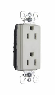Pass & Seymour / Legrand - Pass & Seymour PTTR26262-LA PlugTail™ Tamper-Resistant Decorator Spec Grade Duplex Receptacle, 15A 125V - Light Almond