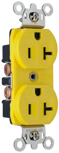 Pass & Seymour / Legrand - Pass & Seymour CR6307 Corrosion, Dust and Moisture-Resistant Duplex Receptacle, 20A 125V - Yellow