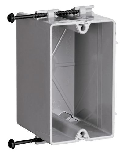 Pass & Seymour / Legrand - Pass & Seymour S118RS 2-1/4 x 2-23/32 x 3-3/4 Inch 18 In. Molded Thermoplastic 1-Gang Stud Outlet Box