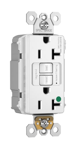 Pass & Seymour / Legrand - Pass & Seymour PT2097-HGTRW 20A 125V Plugtail Self-Test Tamper Resistant GFCI Receptacle, Hospital Grade - White