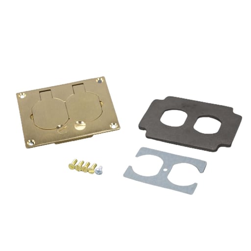 The Wiremold Co - Wiremold 828R 3.156 x 4.182" Brass Duplex Floor Box Cover Plate