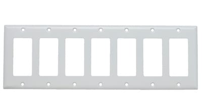 Pass & Seymour / Legrand - Pass & Seymour SS267-W Smooth Metal Wall Plate 7Gang Decorator 302 Stainless Steel Painted White