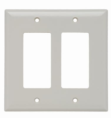 Pass & Seymour / Legrand - Pass & Seymour SPJ262-LA 2-Gang 2-Decorator Light Almond Smooth Thermoset Plastic Junior-Jumbo Wallplate