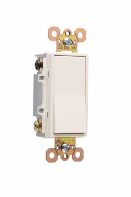 Pass & Seymour / Legrand - Pass & Seymour 2622-W Double Pole, Back And Side Wire, Decorator Switch, 20 Amps, 120/277 Volts, White.