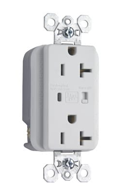 Pass & Seymour / Legrand - Pass & Seymour 5362-WSP Surge Protective Extra Heavy-Duty Duplex Receptacle, Back & Side Wire, 20A 125V - White