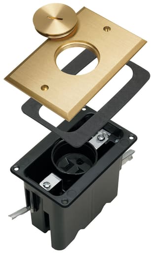 Pass & Seymour / Legrand - Pass & Seymour FB1TRSRB 1-Gang Tamper Resistant Floor Box Assembly for Wood Sub-Floor