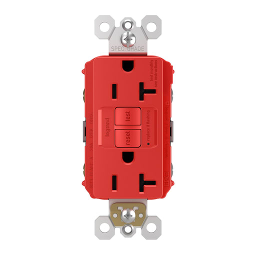 Pass & Seymour / Legrand - Pass & Seymour 2097-RED 20A 125V Self-Test GFCI Red