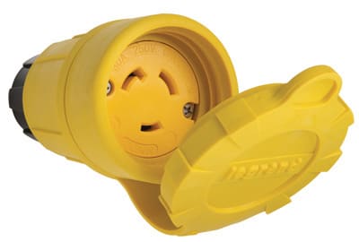 Pass & Seymour / Legrand - Pass & Seymour 29W48 Turnlok® Watertight Connector, 30A 250V, L6-30R, NEMA 4X/6P, IP65/66/67 - Yellow
