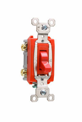 Pass & Seymour / Legrand - Pass & Seymour PS20AC2-RPL 2pole Pilot Lighted Switch, Back & Side Wire, 20A 120/277V - Red