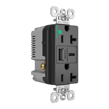 Pass & Seymour / Legrand - P&S TR20HUSBAC6BK 20A 125V HG TR RE