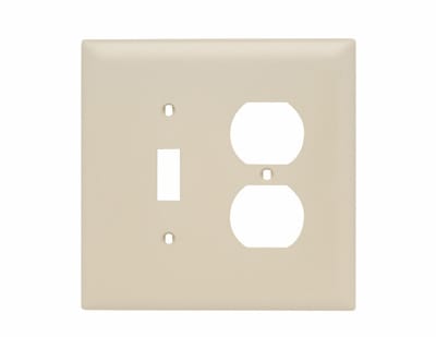 Pass & Seymour / Legrand - Pass & Seymour TPJ18-I 2Gang Wall Plate, Toggle / Duplex, Nylon, Jumbo - Ivory