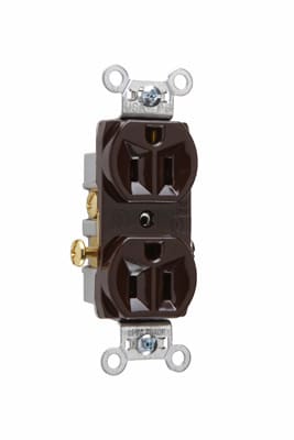 Pass & Seymour / Legrand - Pass & Seymour CR15 Commercial Spec Grade Duplex Receptacle, Side Wire, 15A 125V - Brown