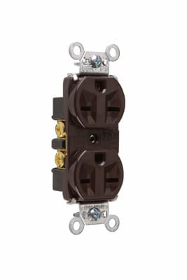 Pass & Seymour / Legrand - Pass & Seymour 5662 Heavy-Duty Spec Grade Duplex Receptacle, Back & Side Wire, 15A 250V - Brown