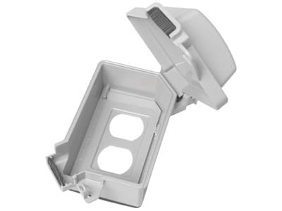 Pass & Seymour / Legrand - Pass & Seymour WIUCAST1 1-Gang Gray Cast Aluminum Weatherproof While-In Use Device Universal Cover