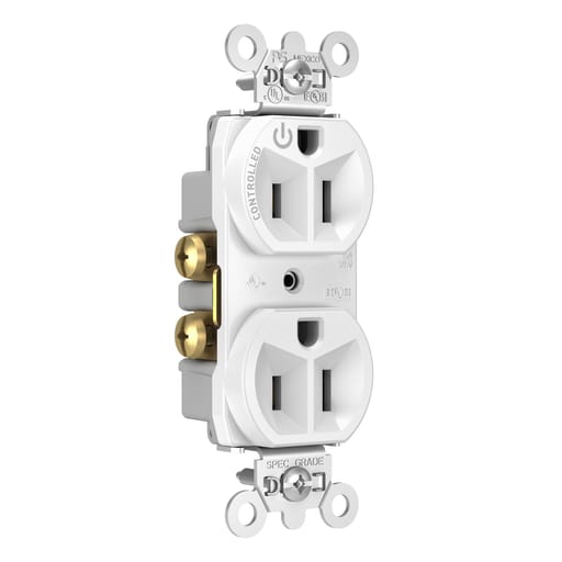 Pass & Seymour / Legrand - Pass & Seymour 5262CH-W 15A 125V Half Control Duplex Outlet White
