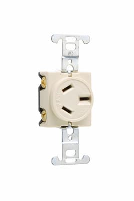 Pass & Seymour / Legrand - Pass & Seymour 6810-I Single Receptacle 3pole 3wire 20A 125/250V - Ivory