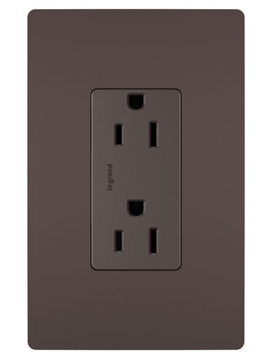 Pass & Seymour / Legrand - Pass & Seymour 885-TRDBCC12 radiant® Decorator Tamper-Resistant Receptacle, 15A 125V (5-15R), Dark Bronze