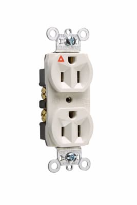 Pass & Seymour / Legrand - Pass & Seymour IG5262-LA Isolated Ground Heavy-Duty Spec Grade Duplex Receptacle, Back & Side Wire, 15A 125V - Light Almond
