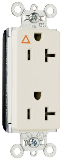 Pass & Seymour / Legrand - Pass & Seymour PTIG26362-I PlugTail™ Isolated Ground Decorator Spec Grade Duplex Receptacle, 20A 125V - Ivory