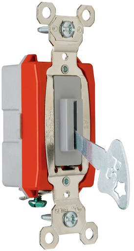 Pass & Seymour / Legrand - Pass & Seymour PS20AC1-L 1Pole Locking Switch, Back & Side Wire, 20Amp 120/277Volt, Gray
