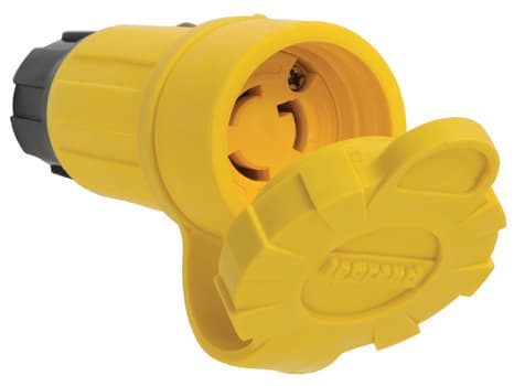 Pass & Seymour / Legrand - Pass & Seymour 25W47 Turnlok® Watertight Connector, 15A 125V, L5-15R, NEMA 4X/6P, IP65/66/67 - Yellow