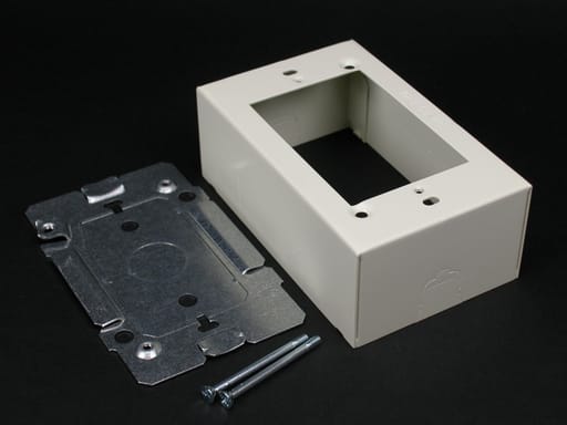 The Wiremold Co - Wiremold V2448 4-5/8 x 2-7/8 x 1-3/4" Ivory Steel 2-Channel Raceway 1-Gang Switch and Receptacle Device Box