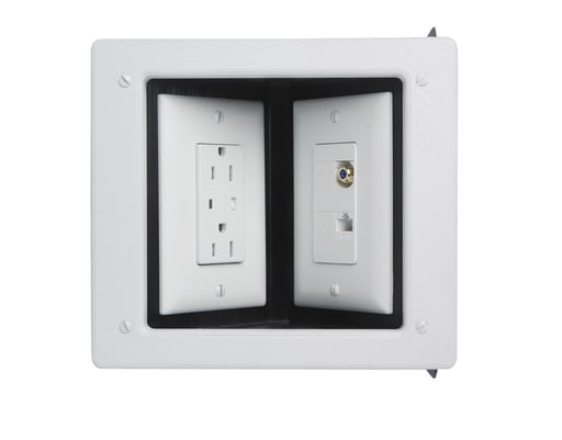 Pass & Seymour / Legrand - Pass & Seymour TV-2MW White Metal 2-Gang Commercial Recessed TV Box