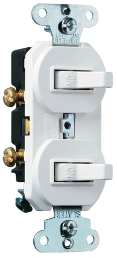 Pass & Seymour / Legrand - Pass & Seymour 696-WG Single Pole, Three-Way Combination Switch, 15 amps, 120/277V - White