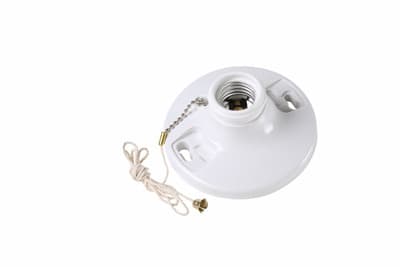 Pass & Seymour / Legrand - Pass & Seymour 280-WH Medium Base, Phenolic, Pullchain, 4 Terminal, White