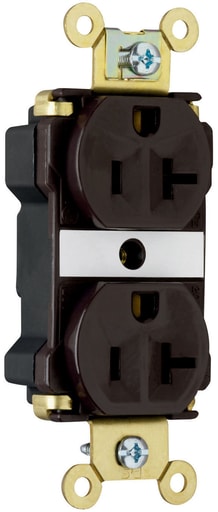 Pass & Seymour / Legrand - Pass & Seymour 5362-A Industrial Extra Heavy-Duty Spec Grade Duplex Receptacle, Back & Side Wire, 20A 125V - Brown