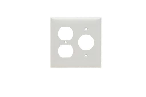 Pass & Seymour / Legrand - Pass & Seymour SP78-I 2Gang Wall Plate, 1 Single Receptacle / 1 Duplex Receptacle, Standard - Ivory
