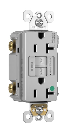 Pass & Seymour / Legrand - Pass & Seymour 2097-HGTRGRY 20A 125V Self Test GFCI Hospital Grade Tamper Resistant Gray