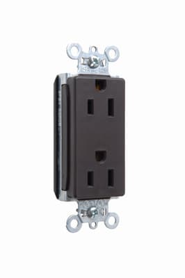 Pass & Seymour / Legrand - Pass & Seymour PT26252 PlugTail™ Decorator Spec Grade Duplex Receptacle, 15A 125V - Brown