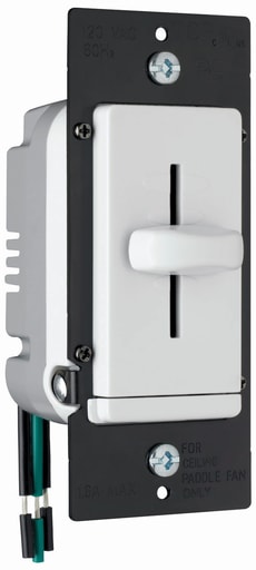 Pass & Seymour / Legrand - Wattstopper LSDH16-WV 120 Volt 1.6 Amp 300 W 1-Pole 4-Speed White Thermoplastic Decorator Fan Speed Control Dimmer