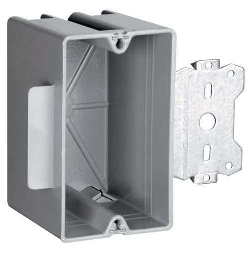 Pass & Seymour / Legrand - Pass & Seymour S1-18-S50 1-Gang Plastic Stud Bracket Box, 2-23/32" Deep, 18 cu.in