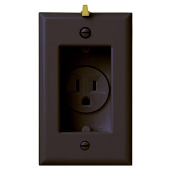 Pass & Seymour / Legrand - Pass & Seymour S3713-BK Clock Hanger Recessed Receptacle w/ Wall Plate, 15A 125V - Black