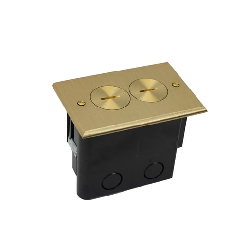 The Wiremold Co - Wiremold WMFB1DRB 1-Gang 15 Amp Brass Duplex Receptacle Floor Box Assembly
