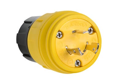 Pass & Seymour / Legrand - Pass & Seymour 26W48 Turnlok® Watertight Plug, 20A 250V, L6-20P, NEMA 4X/6P, IP65/66/67 - Yellow