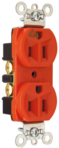 Pass & Seymour / Legrand - Pass & Seymour IG5262-RED Isolated Ground Heavy-Duty Spec Grade Duplex Receptacle, Back & Side Wire, 15A 125V - Red