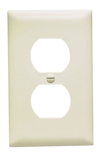 Pass & Seymour / Legrand - Pass & Seymour TP8-LA 1Gang Wall Plate, Duplex Receptacle, Nylon, Standard - Light Almond